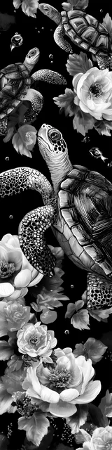 Free turtle bookmark featuring another black turtle design